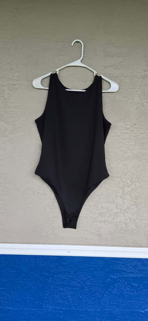 Mango Pop Black Sleeveless Bodysuit Size XL